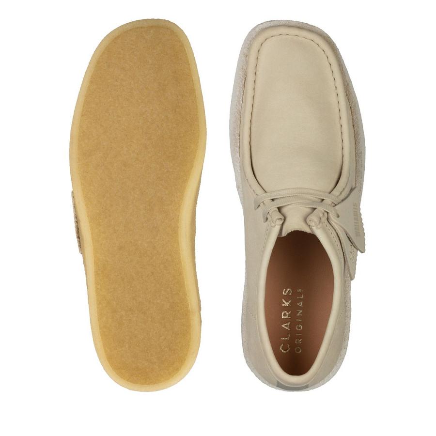 White Clarks Wallabee Cup Nubuck Men's Shoes | SG_EQ25