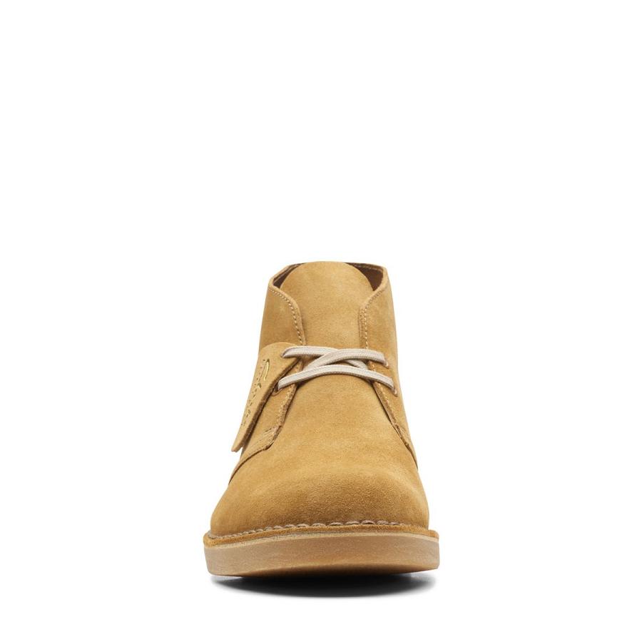 Yellow Clarks Desert 2 Oakmoss Suede Men's Boots | SG_AH34